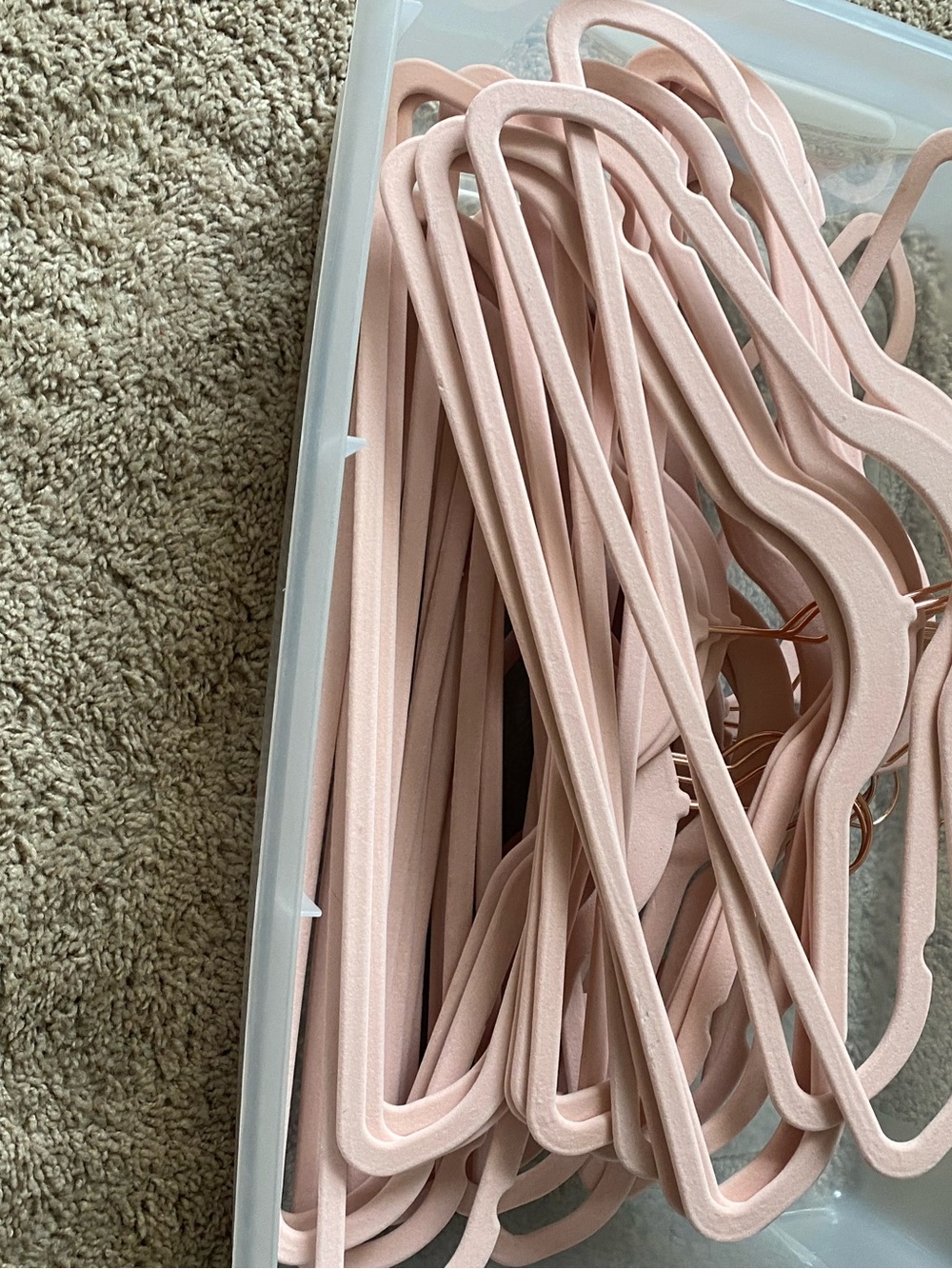 Velvet Slim Slimline Hangers - Blush Pink Set